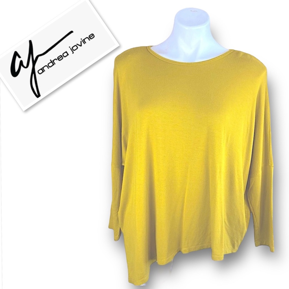 Andrea Jovine Viscose Loose Long Sleeve Asymmetrical Hem KaftanTunic Top Size L
